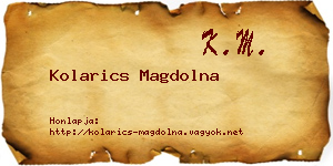 Kolarics Magdolna névjegykártya