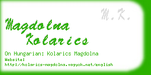 magdolna kolarics business card